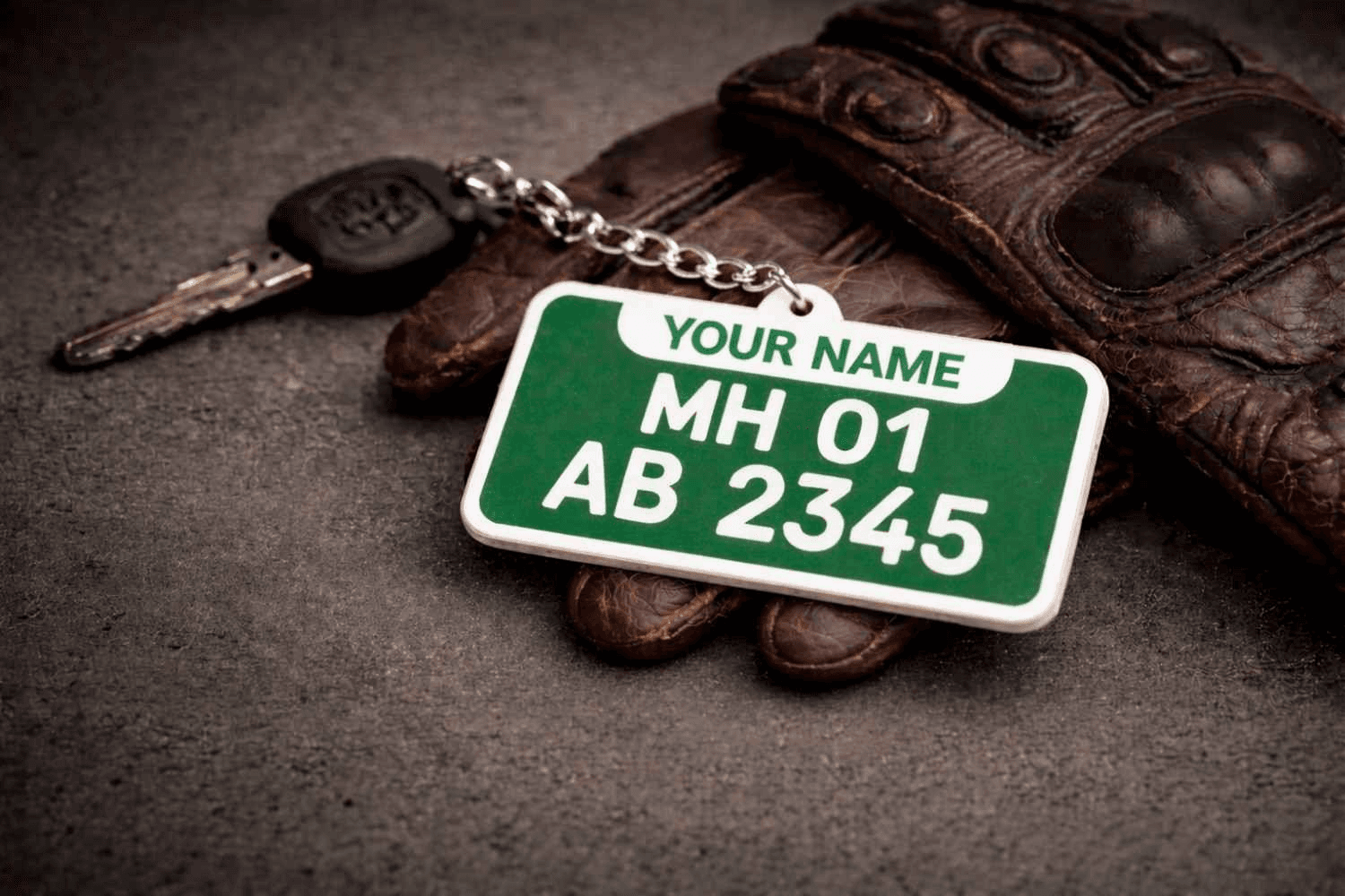 Number plate Keychain multi-line