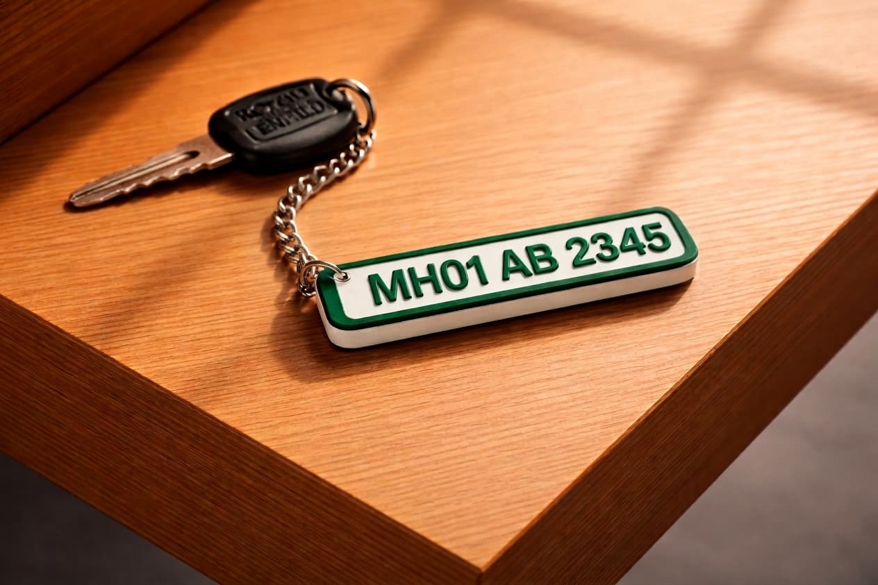 Bike Number Plate Keychain
